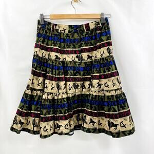 vintage western horse tiered circle skirt